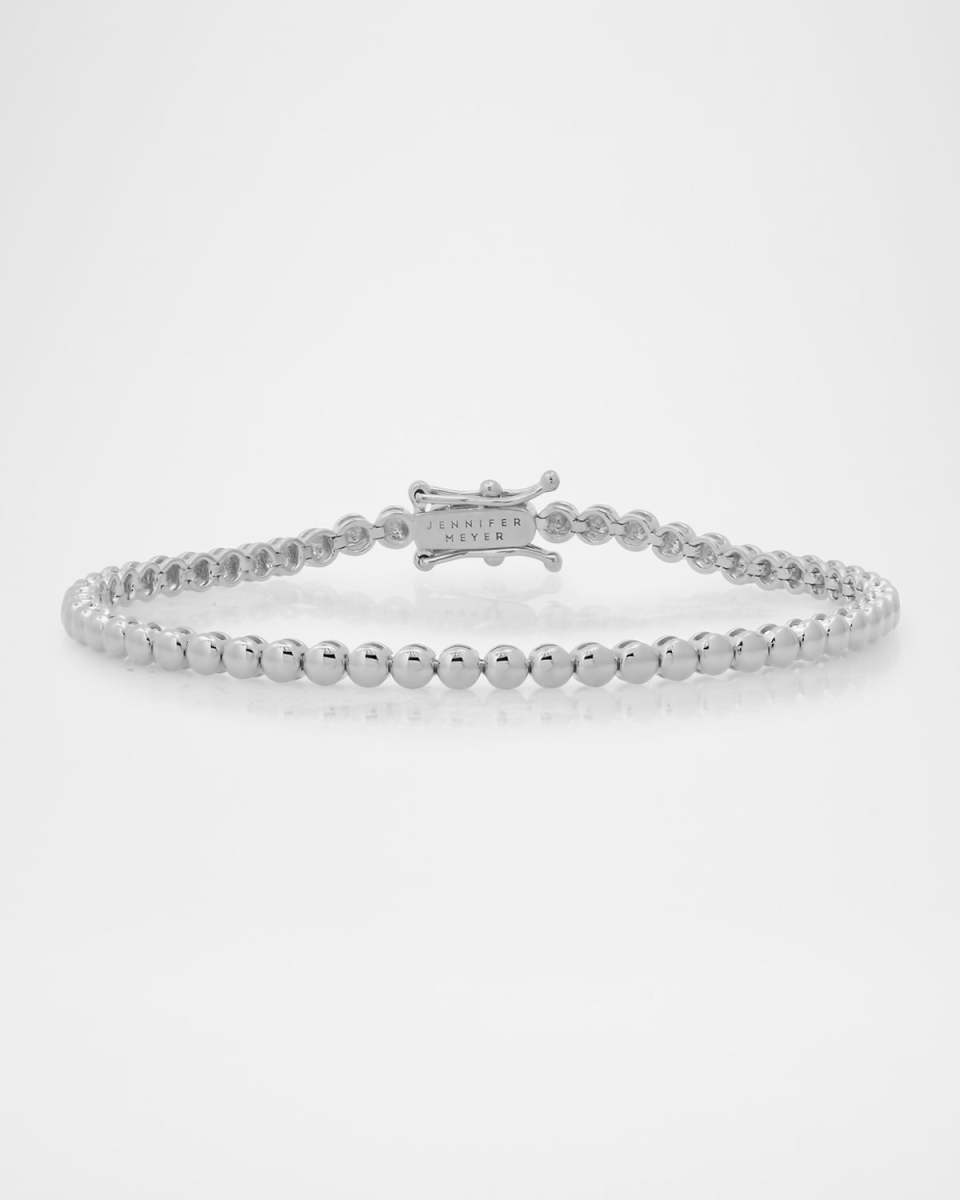 18K White Gold Mini Bezel Tennis Bracelet